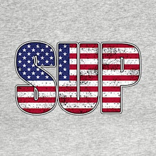 Standup Paddling SUP American Flag T-Shirt